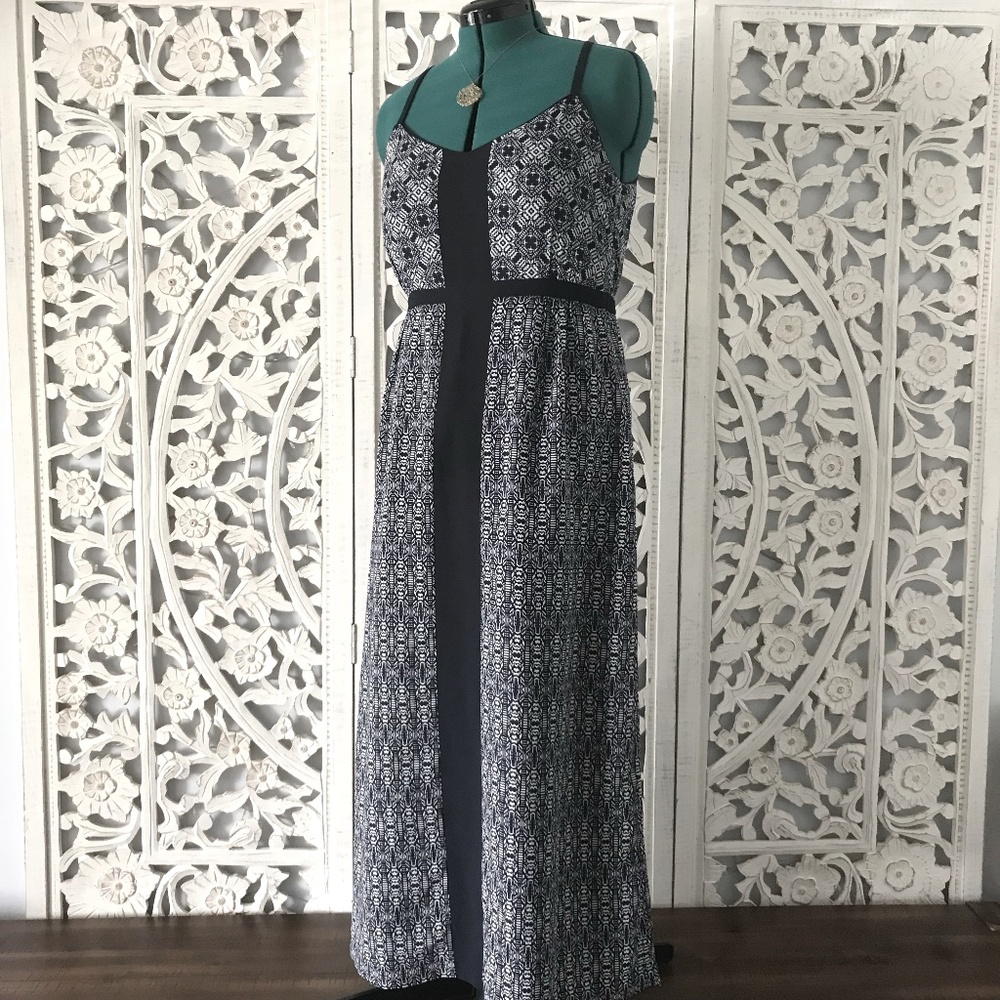 J. Crew - Navy & White Maxi Dress
